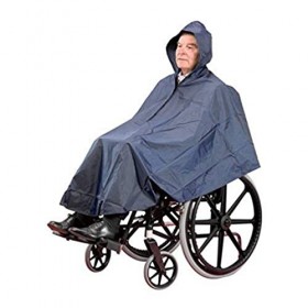 Homecraft, poncho pour fauteuil roulant, imperméable avec capuche, réutilisable, coupe-vent, couvre bras, mains et genoux, fa