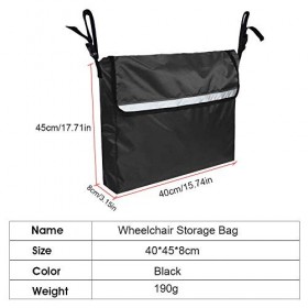 Sac à dos pour fauteuil roulant, sac de rangement, grande capacité pour la plupart des fauteuils roulants, scooters, déambula