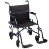 Carex Transports Fauteuil roulant 19" Chaise de transport pliable avec repose-pieds Fauteuil roulant pliable pour voyage et r