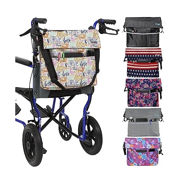 Vive Sacs pour fauteuil roulant avec motifs Faith 