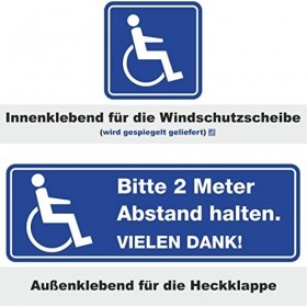 iSecur Lot dautocollants pour voiture avec inscription en allemand « Bitte Keep 2 mètres de distance ».