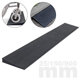 Rampe d’accès 25x150x900mm Fauteuil Roulant & Déambulateur Surface antidérapante Ajustable Découpage