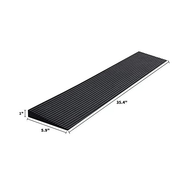 Cashoner Rampe de seuil en caoutchouc antidérapant 2,5 cm de large 20,5 cm de large pour salle de bain, quai de chargement, p