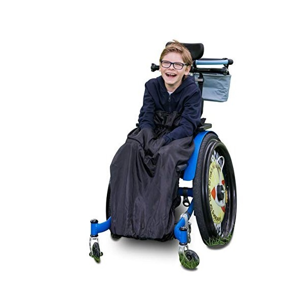 Couvre-jambes pour buggy besoins spéciaux/fauteuil chaise roulante - pour enfant uni noir 