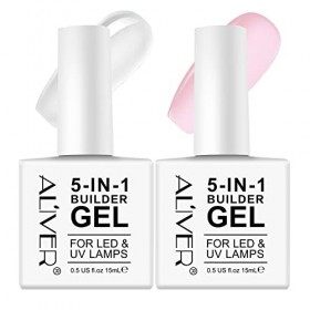 Builder Gel 5 en 1, 15ml Gel Ongle UV Construction, Gel Ongles pour Nail Extension, Réparation de Manucure, Renforcement, Col