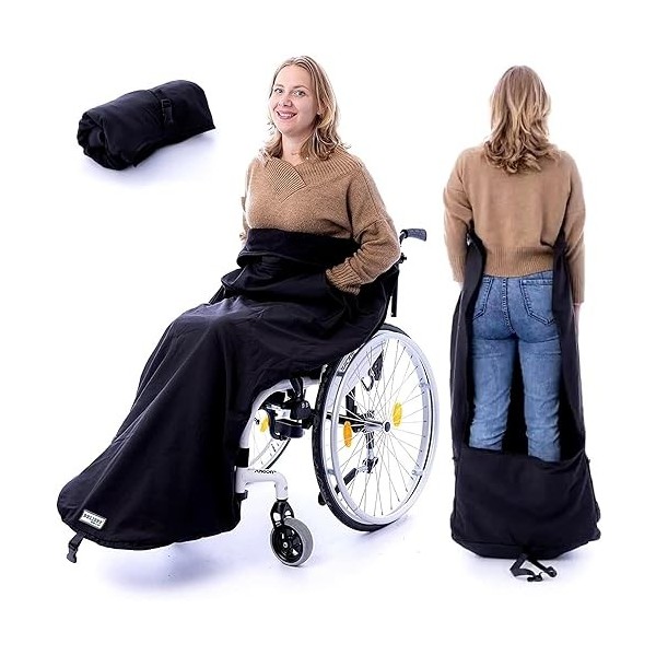 BELIEFF Couverture polaire pour fauteuil roulant pour une utilisation en extérieur protège contre Froid et vent, poches pour 