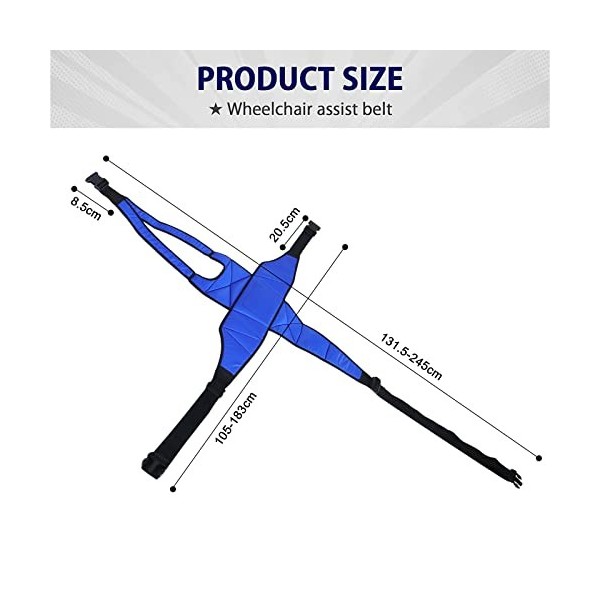 [LOSCHEN] Ceinture de harnais de fauteuil roulant antidérapante respirante pour personnes âgées et patients bleu 