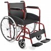 AIESI® Fauteuil Roulant pliable léger à autopousser pour les handicapés et les personnes âgées AGILA BASIC, Accoudoirs et Rep