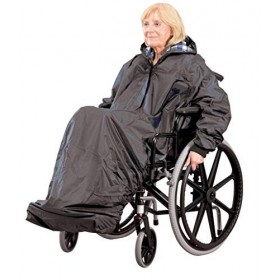 Homecraft, Poncho pour Fauteuil Roulant, Imperméable avec Capuche, Doublé, Réutilisable, Coupe-Vent, Couvre Bras, Mains et Ge