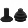 Lot de 2 cache-boutons en caoutchouc pour fauteuil roulant électrique Noir