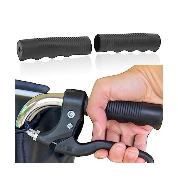 FILFEEL Poignées pour Fauteuil Roulant, 2 Housse Universelle en Caoutchouc pour Fauteuil Roulant – Empêche Le Glissement, Ins