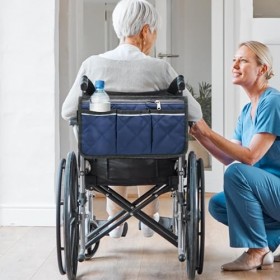 Sac de Fauteuil Roulant, Sac Latéral pour Accoudoir de Fauteuil Roulant Avec Bande RéFléChissante - Grande Capacité - Oxford 