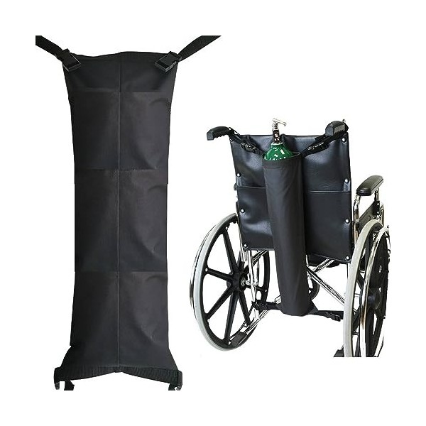 Agatige Sac de Bouteille Doxygène, Sac pour Fauteuil Roulant Arrière Sac Suspendu de Chaise Roulante Portable Sac de Stockag