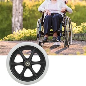 Roue Avant de Fauteuil Roulant de 8 Pouces, Remplacement Universel De Roues De Fauteuil Roulant en Caoutchouc Gris antidérapa