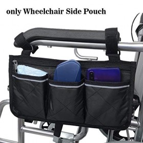 Pochette latérale pour fauteuil roulant, sac pour accoudoir de fauteuil roulant, sac de rangement latéral sécurisé pour faute