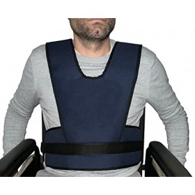 Gar Medical Ceinture abdominale et fauteuil roulant Peto, retenue pour fauteuil roulant, double ancrage avec fermeture à clip