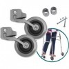 Kit x2 Roues Deambulateur 2 Roues pour Personnes gées - Roues arrières adaptables sur Déambulateurs 4 - Douilles Compatibles 