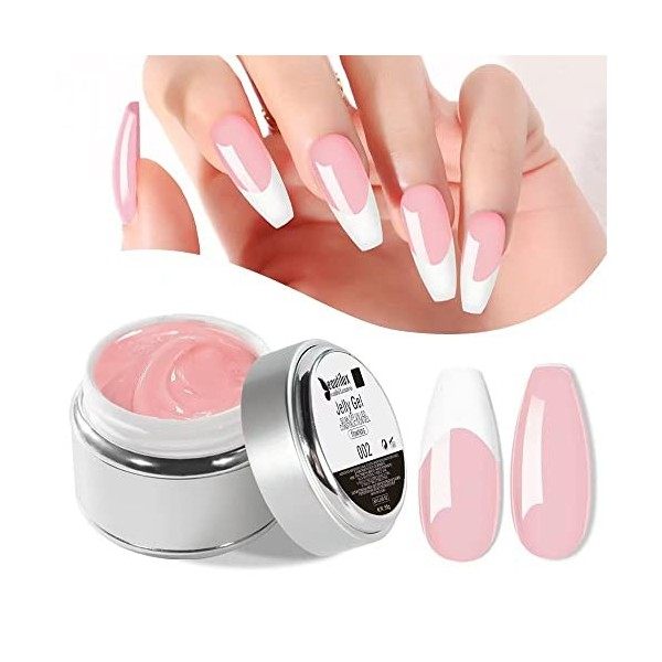 Beautilux Solid Builder Nail Gel 50g, Gel pour les Ongles de Construction Solide Camouflage Rose Pink UV Nail Gel pour les On