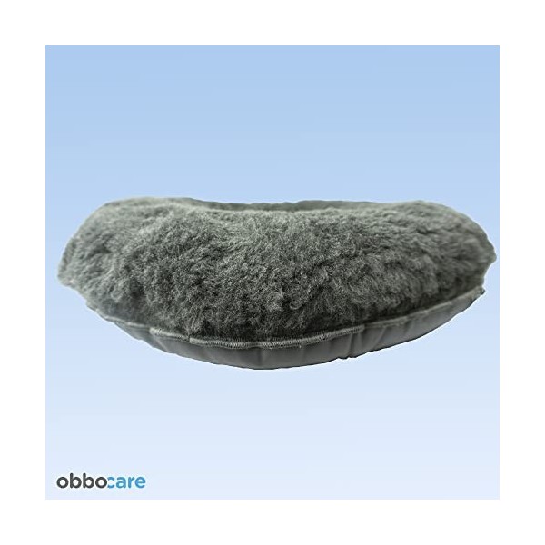 Obbocare Coussin Anti-escarres Rond avec Trou Coussin Anatomique en Fibre siliconée et Housse en polyuréthane. 41 x 41 x 11 c