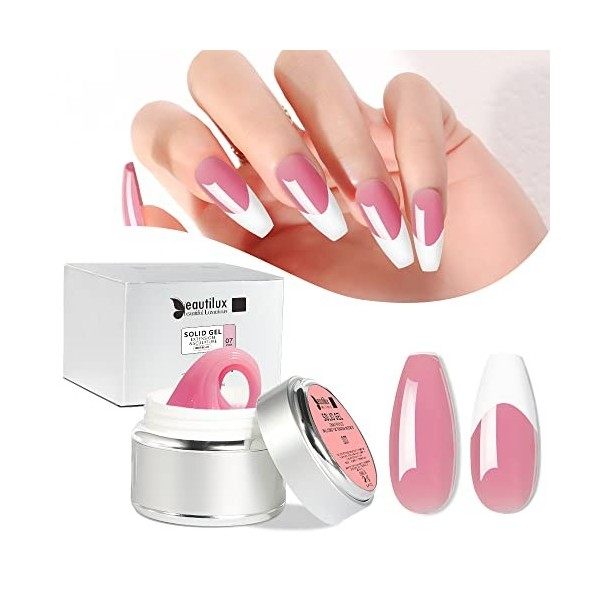 Beautilux Solid Builder Nails Gel 50g, Gel pour les Ongles de Construction Solide Rose nude UV Nail Extension Gel pour les On