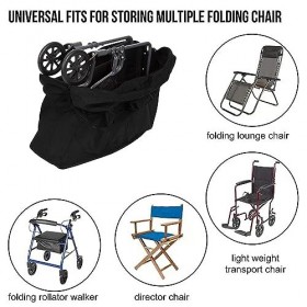 Rollator Travel Bag, Portable Compact Wheelchair Carry Bag Noir Stockage Étanche Réglable Antipoussière pour Voyage