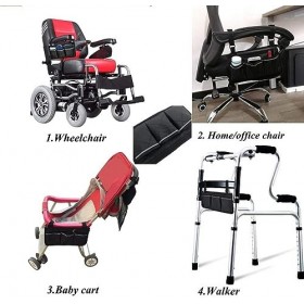 KONAMO Sac pour Fauteuil Roulant avec Poches - Poche latérale Universelle étanche pour accoudoir de Fauteuil Roulant électriq