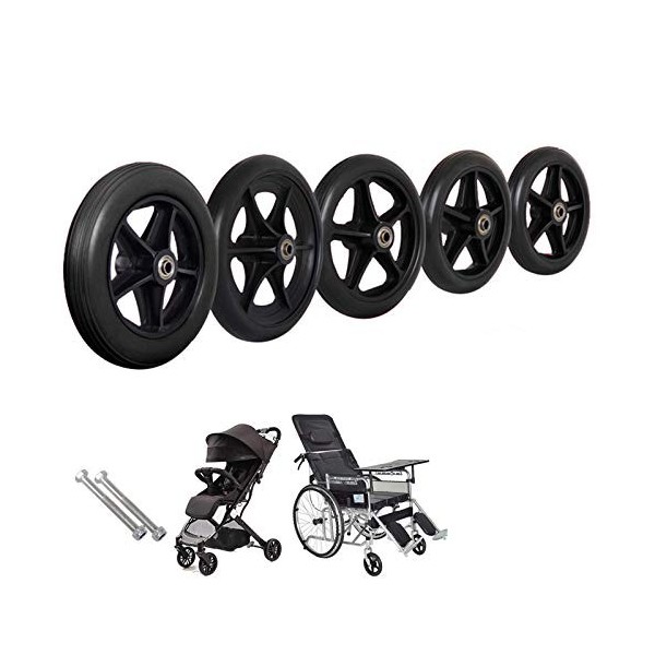 Lot de 2 roues de rechange en caoutchouc de 15,2 cm pour fauteuil