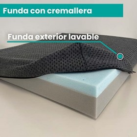 Valentia Medical - Coussin Anti Escarres Fessier memoire Forme + Mousse HR 42 x 42 x 8 - Coussin Anti escarres en Fauteuil Ro