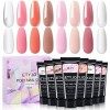 ETYJO Poly Gel Kit 8 Couleurs 15ml Poly Gel Ongle Clear Nude Rosa Nail Extension Gel UV Ongle Gel Kit, Quick Building Acrygel