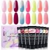 ETYJO Poly Gel Kit 8 Couleurs 15ml Poly Gel Ongle Clear Nude Rosa Nail Extension Gel UV Ongle Gel Kit, Quick Building Acrygel