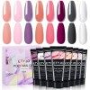 ETYJO Poly Gel Kit 8 Couleurs 15ml Poly Gel Ongle Clear Nude Rosa Nail Extension Gel UV Ongle Gel Kit, Quick Building Acrygel