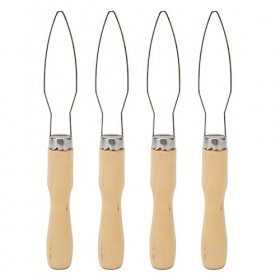 4 Pièces Crochets à Boutons à Poignée en Bois, Aide au Crochet à Bouton de Préhension, Outil Daide au Crochet à Bouton pour 