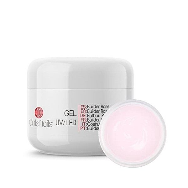 Gel Builder UV Rose 50 ml - Pour ongles en gel/UV/LED Construction Rose - Outlet Nails