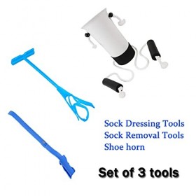 Lot de 3 pièces daide à lenfilage pour chaussettes de compression - Petite chaussette - Aide à lenfilage des seniors - Aid