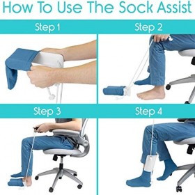 Aide à la chaussette, outils daide à la chaussette pour personnes âgées, corde de 60 cm de long, fournitures auxiliaires à p