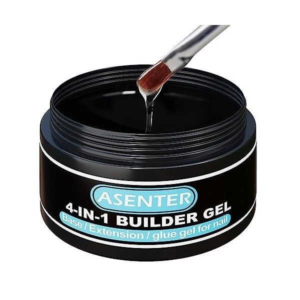 ASENTER 5 en 1 Cover Rose Nude Builder Gel Ongle, Extend Gel, Gel de Construction Ongle UV, Gummy Base, Rubber Base pose Amer