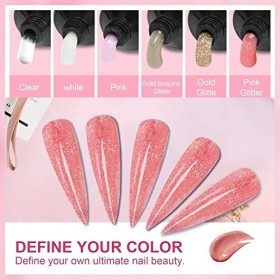 Kit Ongle Gel Uv Complet Morovan Avec Paillettes 6 Packs De Couleurs Poly Gel Avec Top Base Coat Ongle Gel Kit Complet Avec P