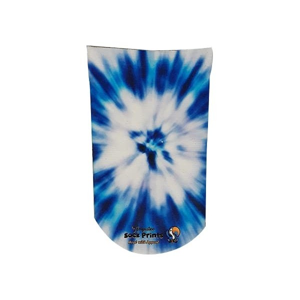 Amputee Chaussettes « Tie Die Light n Dark Blue V1 Sock » 3 plis résiduel V1, Multicolore, S/L