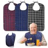 Roylvan Bavoir Adulte, Lot de 3 Bavoirs à Plaid Imperméables Réutilisables Réglables pour Hommes Femmes, Protecteurs de Vêtem