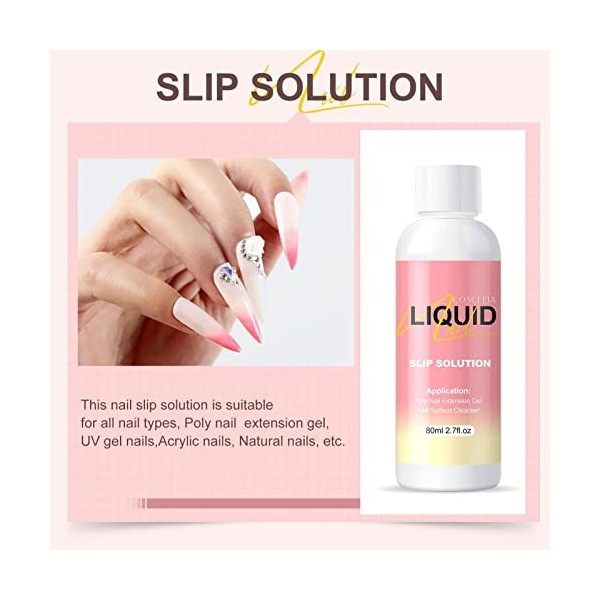 Komsoup Gel dextension dongles | Gel Liquide pour Extensions dongles 80 ML | 80ml Poly Nail Extension Gel, kit de démarrag