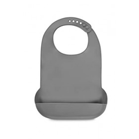 ShopINess Bavoirs en silicone avec recuperateu Gris 