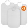 OrtoPrime X3 Bavoir Adulte Imperméable RIZO + PVC - Bavoirs pour Personnes gées Lavables et Réutilisables - Pack de 3 Bavoirs