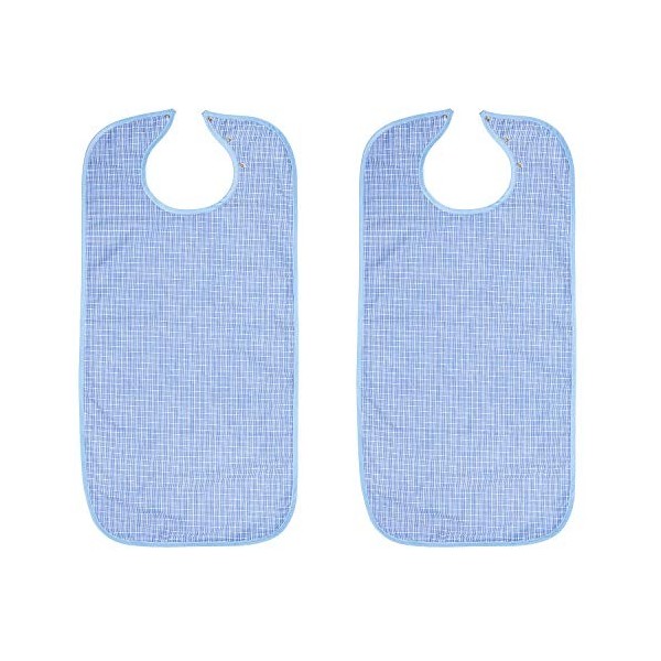 MIRTUX Lot de 2 bavoirs pour adultes. Imperméables, lavables et réutilisables. Top qualité, très résistant et avec fermeture 