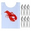 Ensemble doutils et bavoirs pour homard - 6 crackers de fruits de mer - 25 bavoirs jetables pour homard