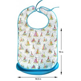 Tablier imperméable pour adulte aîné avec attrape-miettes détachable