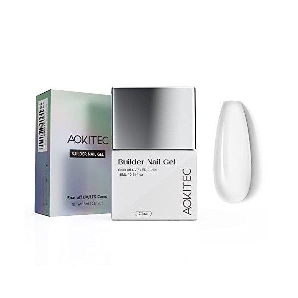 Aokitec 7-En-1 Gel De Construction Uv 15 Ml Pour LExtension Des Ongles,Le Renforcement Des Ongles, Le Collage De Diamants, B