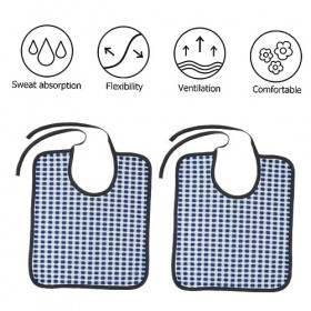 Healifty 2 Pièces Bavoir Vieil Homme Bavoirs DAlimentation Bavoir Adulte Bavoirs Lavables Bavoir Fantaisie Adulte Bavoir Ali