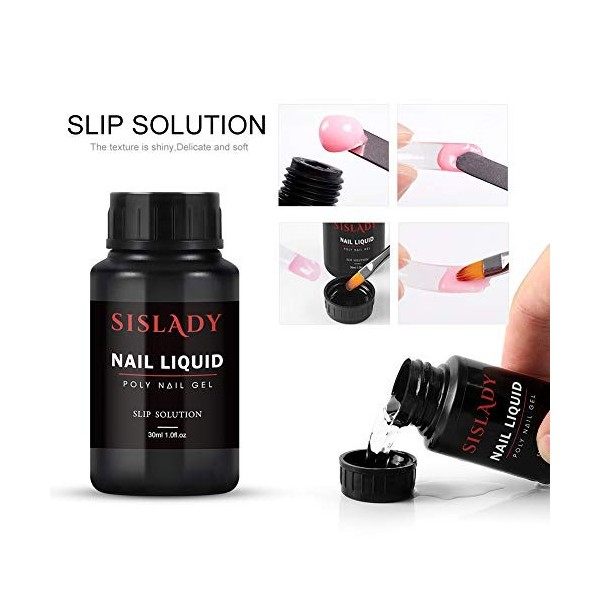 1 Flacons Nail Liquide Slip Solution Poly Extension Gel Liquid Nail Liquid Slip Solution Acrylic Nail Gel 30ml
