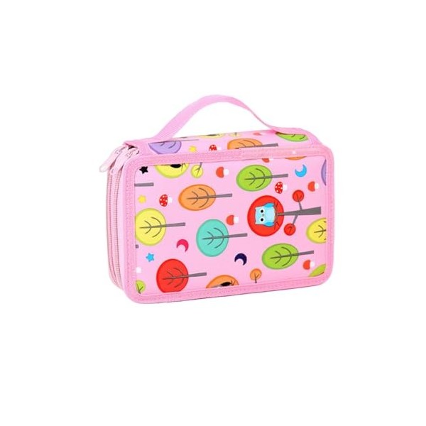 Frdun Trousse à crayons multifonctionnelle pour enfants avec motif dessin animé pour ranger les petits objets, rose, 72 Holes