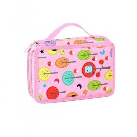 Frdun Trousse à crayons multifonctionnelle pour enfants avec motif dessin animé pour ranger les petits objets, rose, 72 Holes